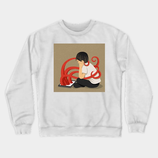 iPad Octopus Crewneck Sweatshirt by John Holcroft